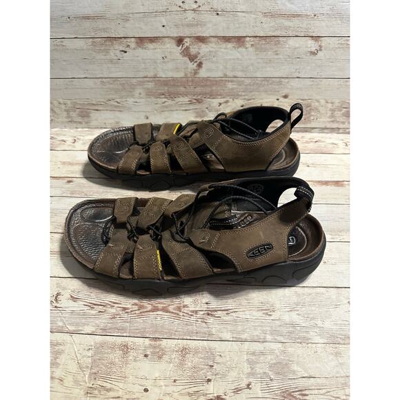 Keen Daytona Fisherman Sandals Men's Size 12 Brown Leather Upper Waterproof Sole - Picture 2 of 8